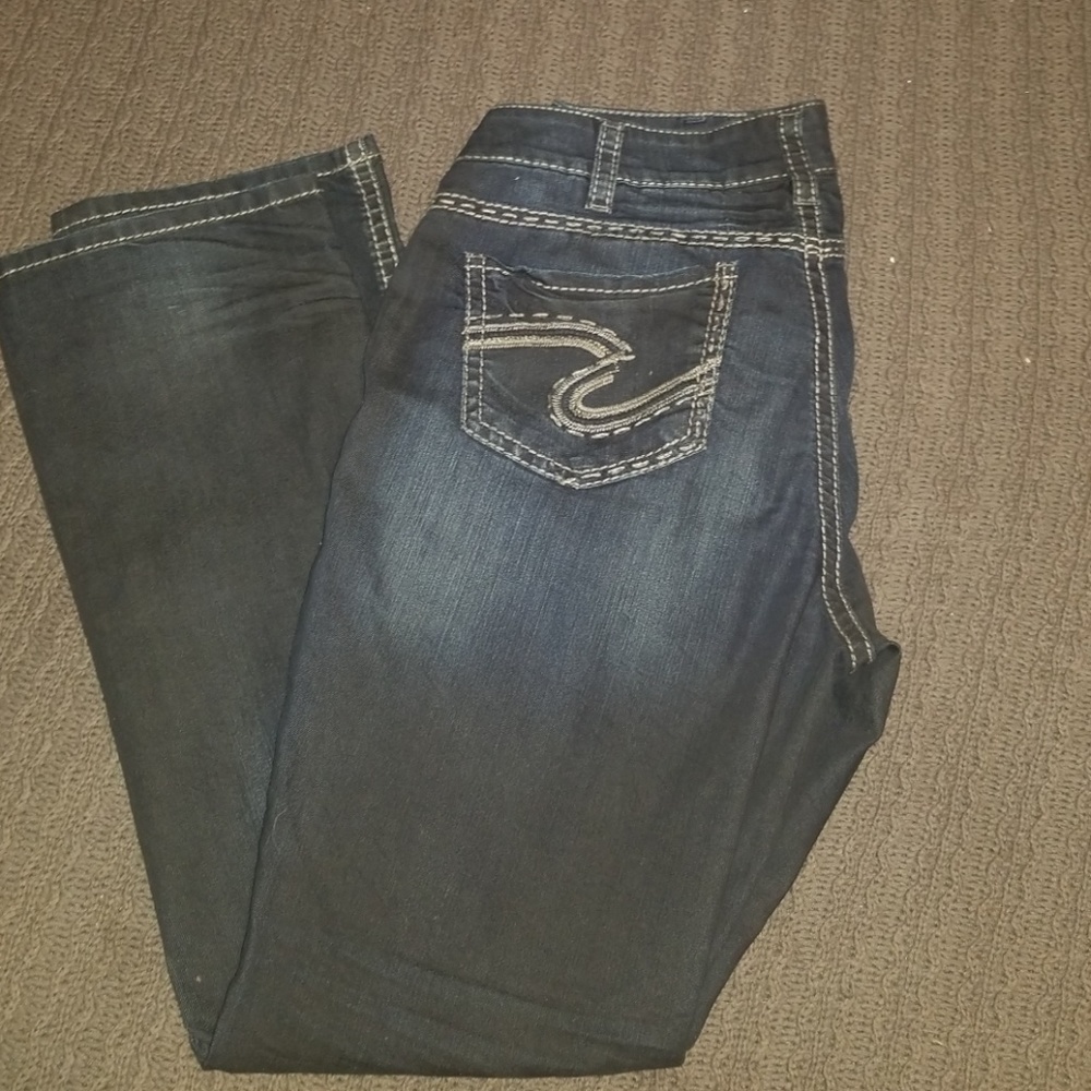 NEW Silver Dark Washed Suki Baby Boot Jean